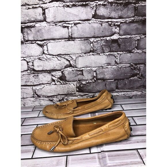 Mercanti Florentini MF-3200 Brown Leather Lace Driving Loafers Shoes Women 7.5B - Picture 8 of 16